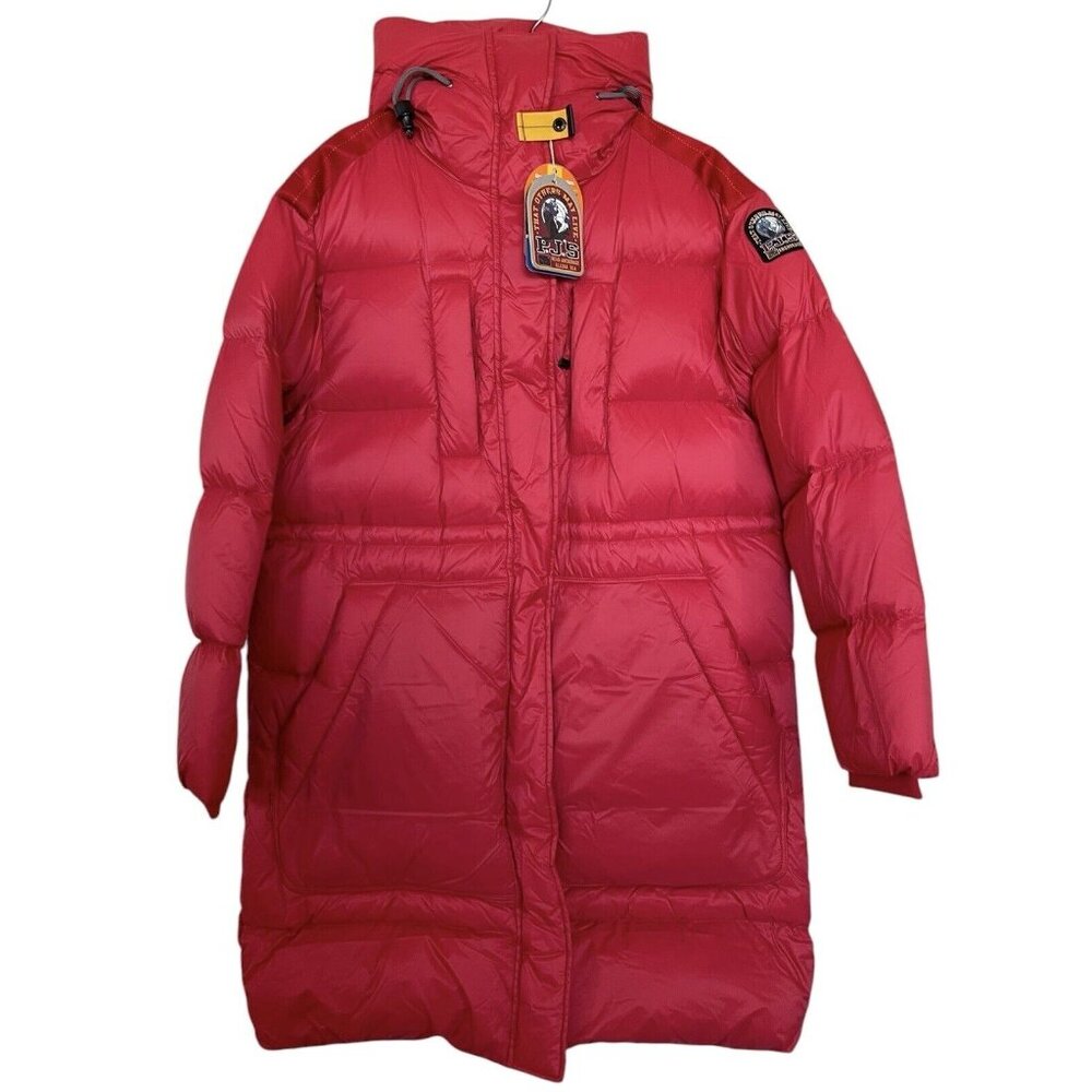 Parajumpers Coat Jacket Womens Size Small S‎ Red Polar Puffer Long Hooded Eira